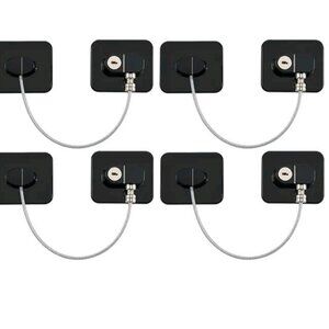 4 PCS Refrigerator Lock, Child Safety Cabinet Locks Mini Fridge Safety with Key